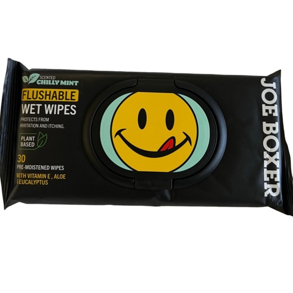 Joe boxer 😋 Flushable Wet Wipes with Vit E & Aloe. 1pk of 30 count